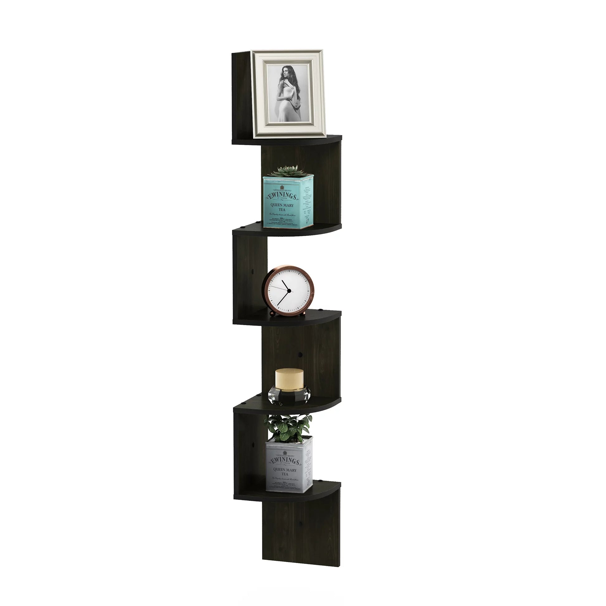 5-Tier Floating Corner Shelf – Maximize Space in Any Room