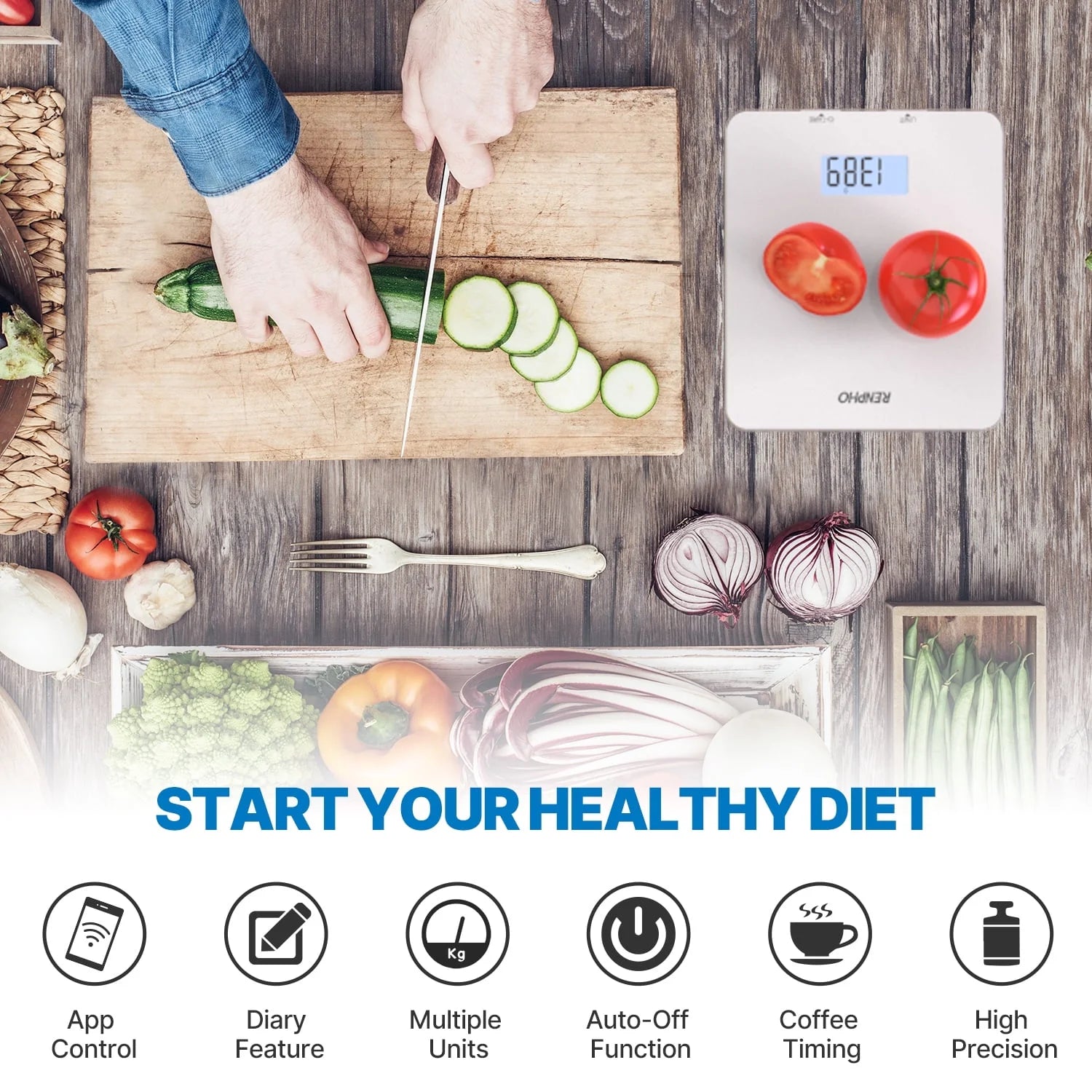 Smart Bluetooth Food Scale – Track Your Nutrition with Precision & Style