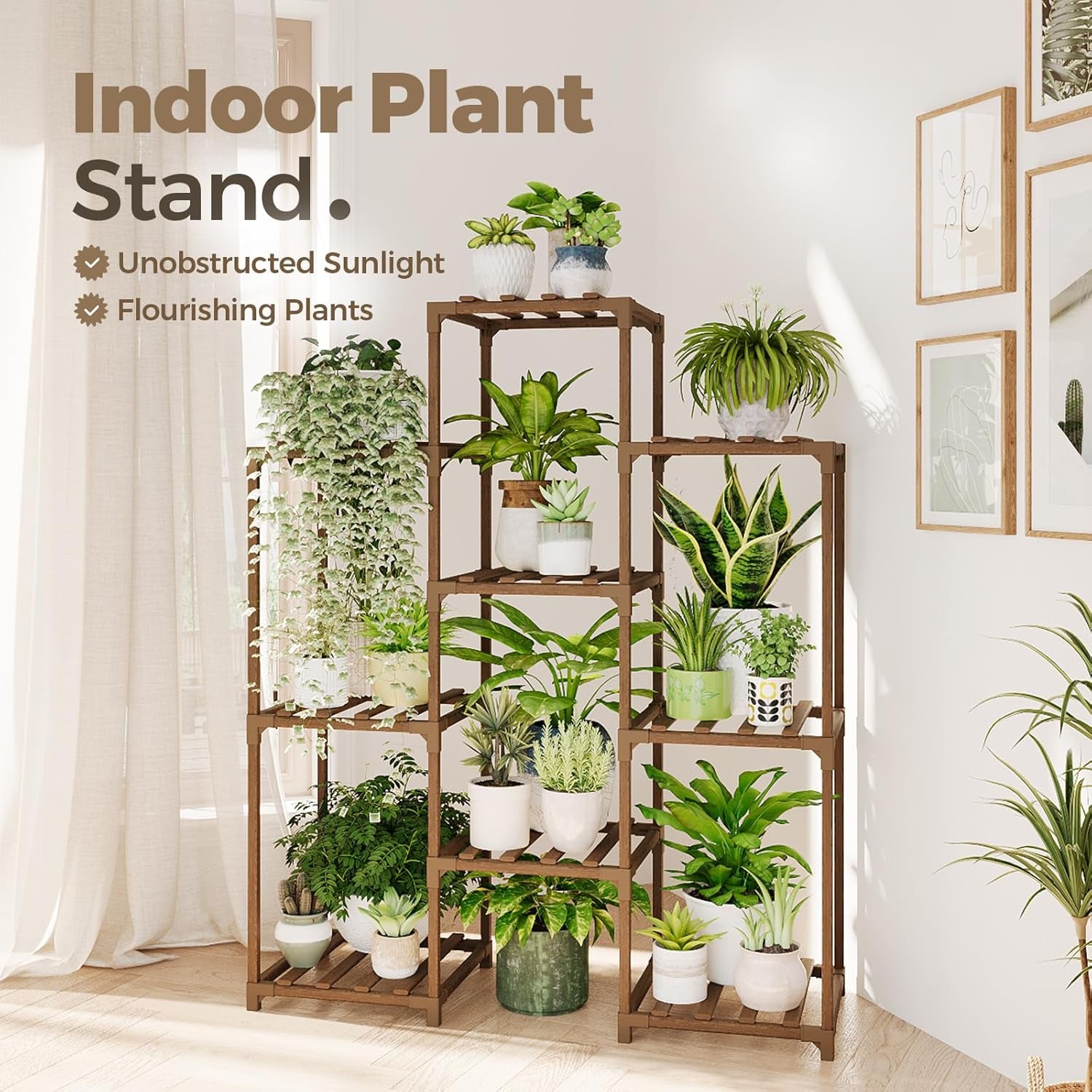 4-Tier Wood Plant Stand – Showcase Your Greenery in Style