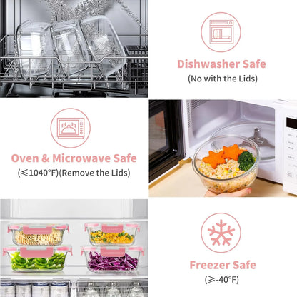 34-Pcs Glass Food Storage Set – Airtight Meal Prep Made Easy