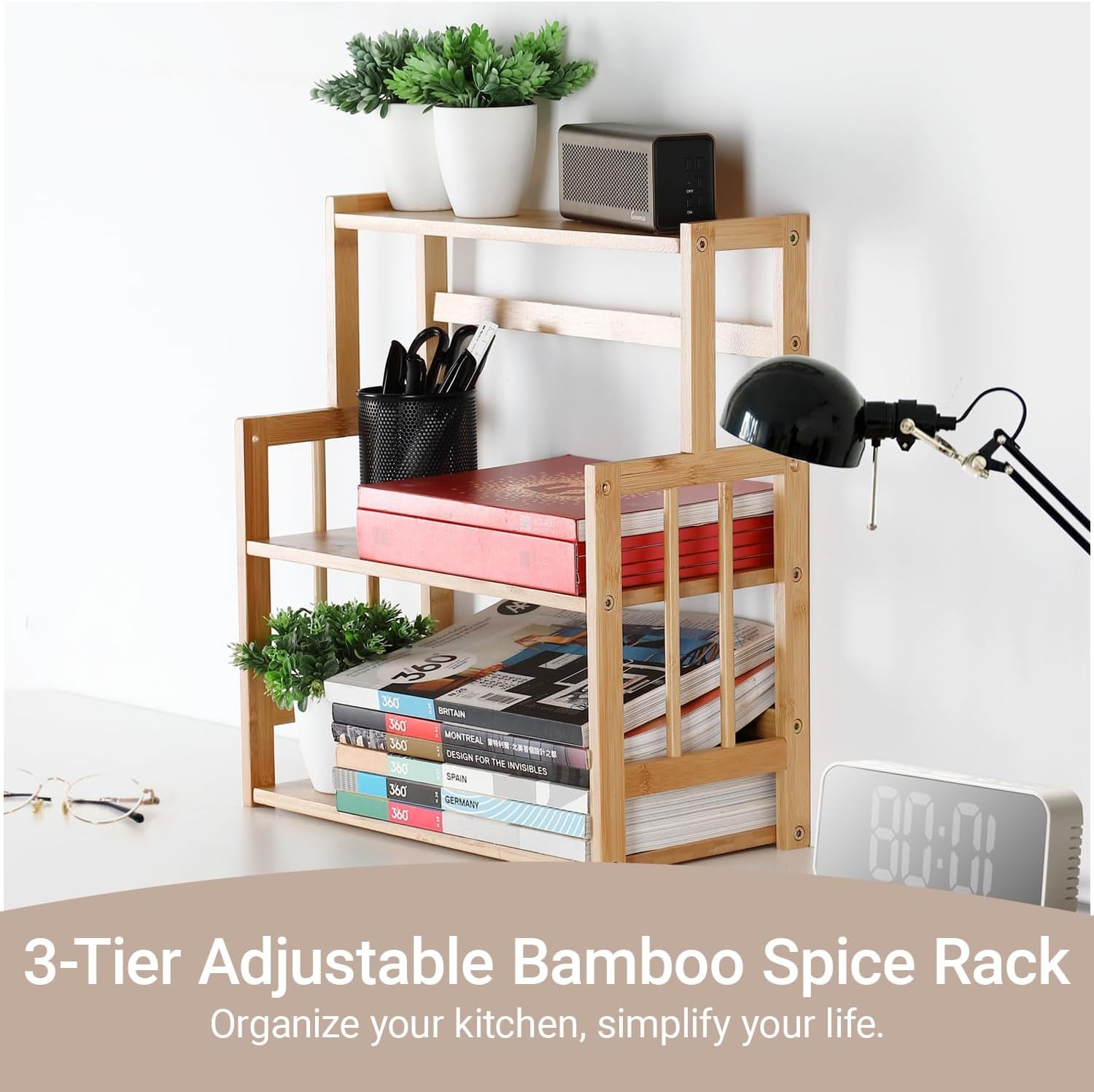 3-Tier Bamboo Spice Rack – Organize Your Kitchen in Style