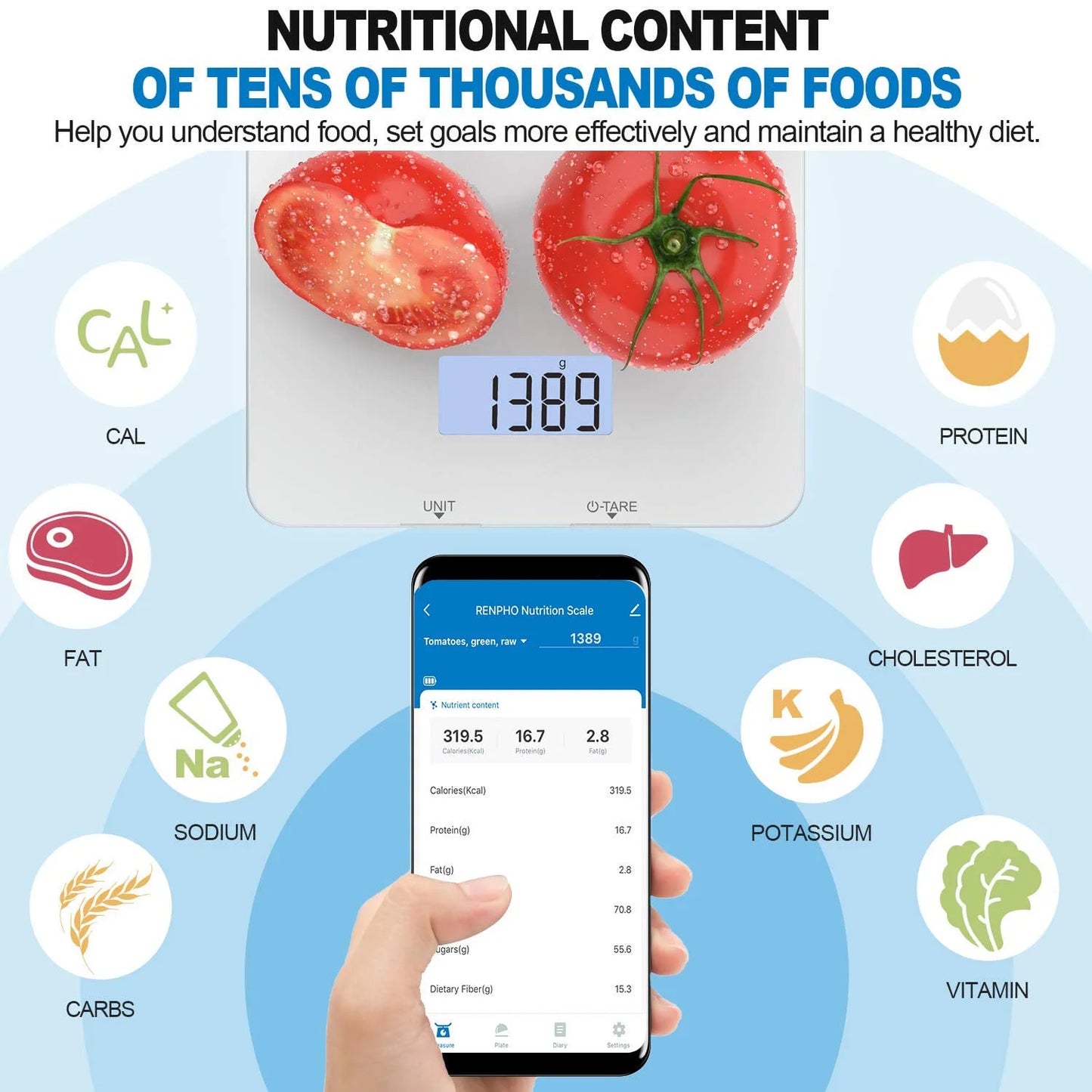 Smart Bluetooth Food Scale – Track Your Nutrition with Precision & Style