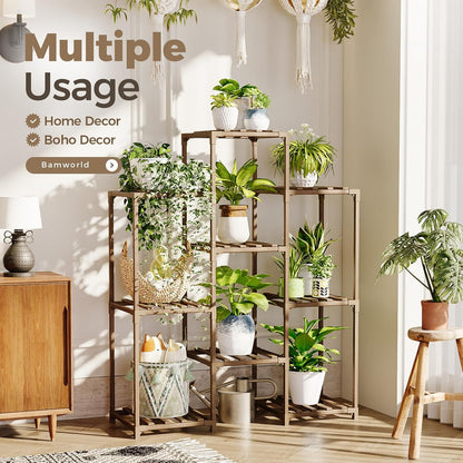 4-Tier Wood Plant Stand – Showcase Your Greenery in Style