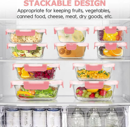 34-Pcs Glass Food Storage Set – Airtight Meal Prep Made Easy