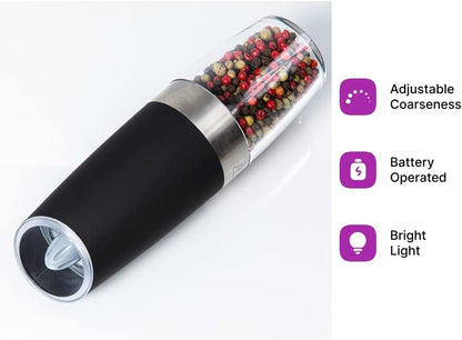 KSL Gravity Electric Salt & Pepper Grinder Set – Effortless Seasoning at Your Fingertips
