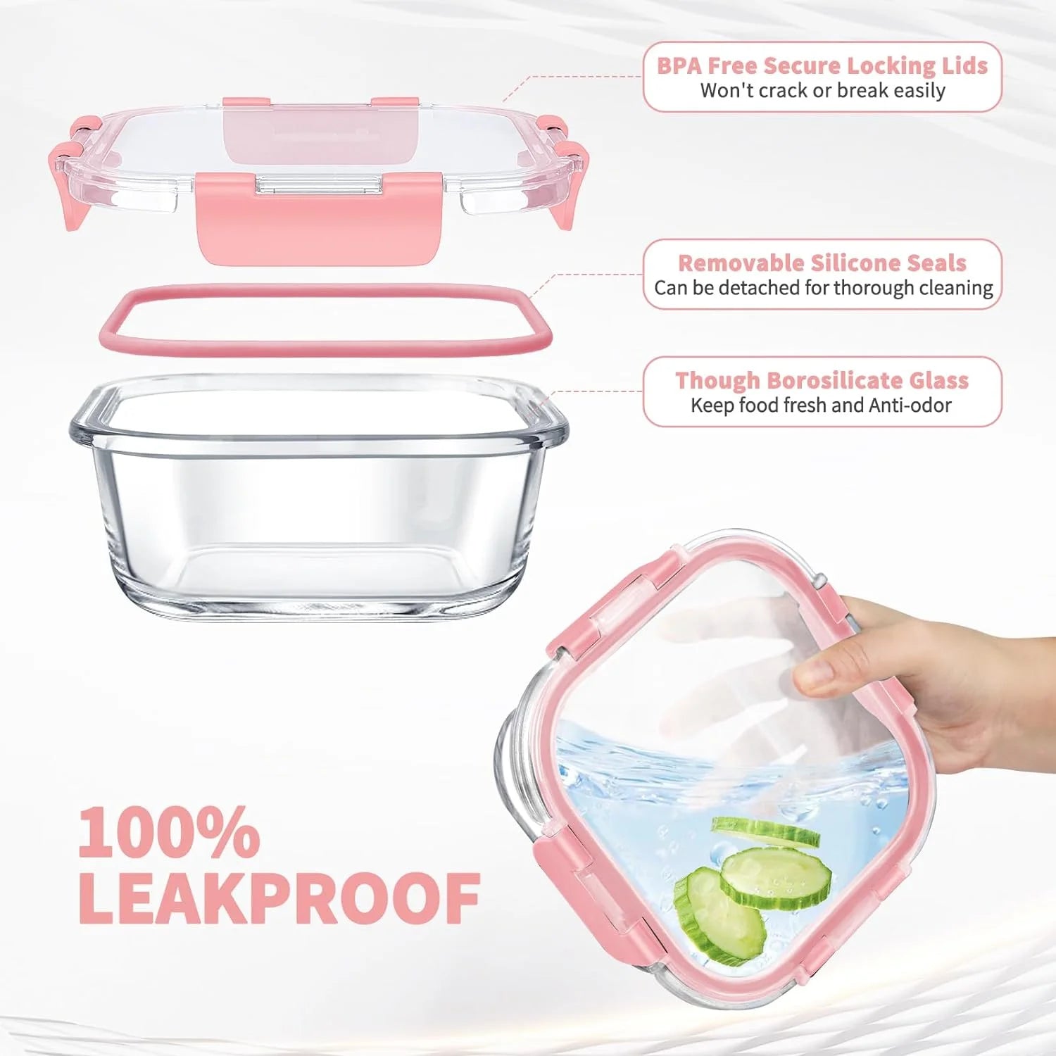 34-Pcs Glass Food Storage Set – Airtight Meal Prep Made Easy