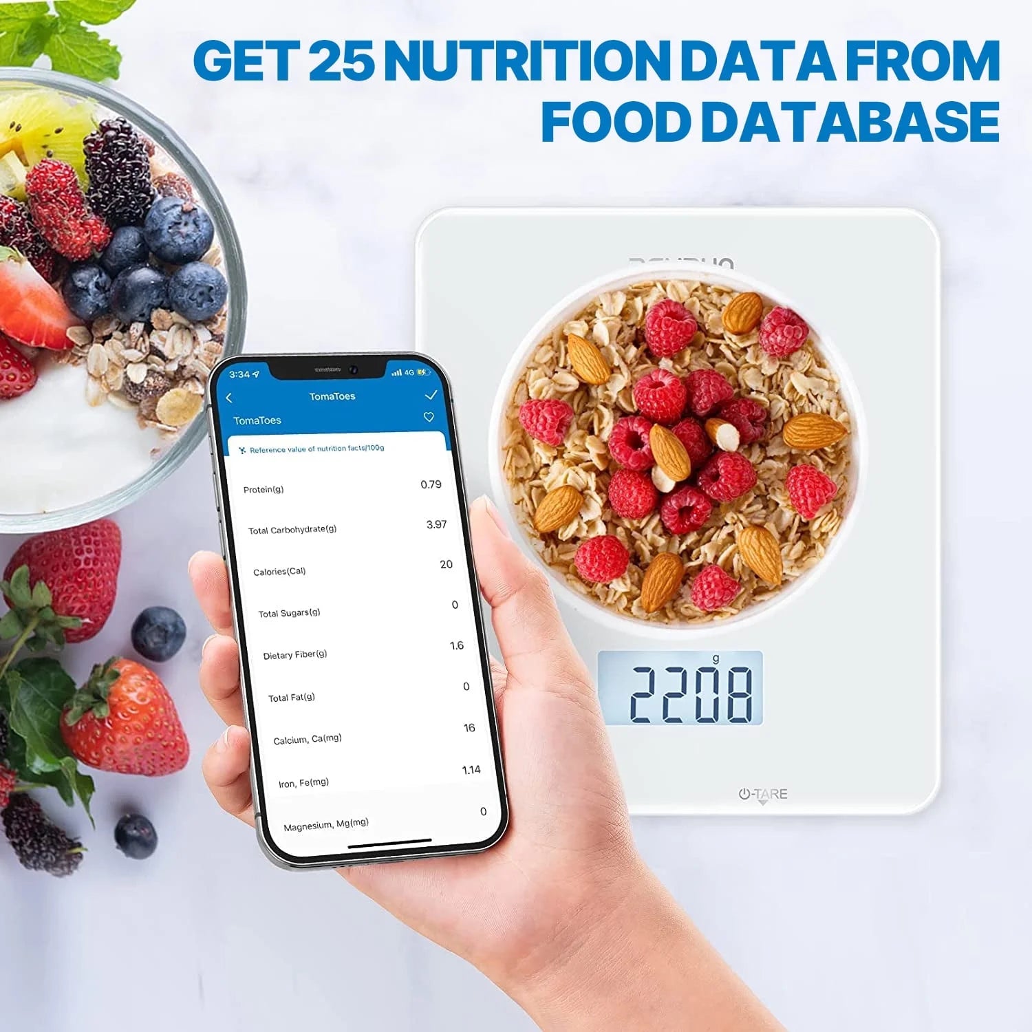 Smart Bluetooth Food Scale – Track Your Nutrition with Precision & Style