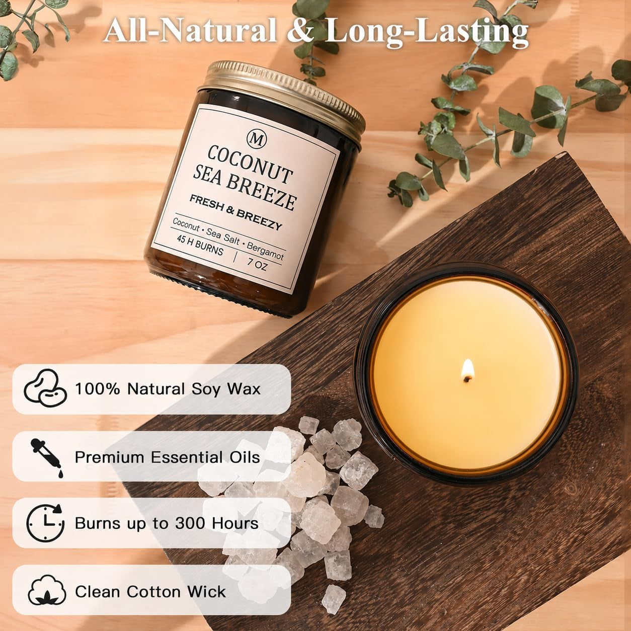 6-Pack Soy Candle Gift Set – 300 Hours of Relaxing Aromatherapy
