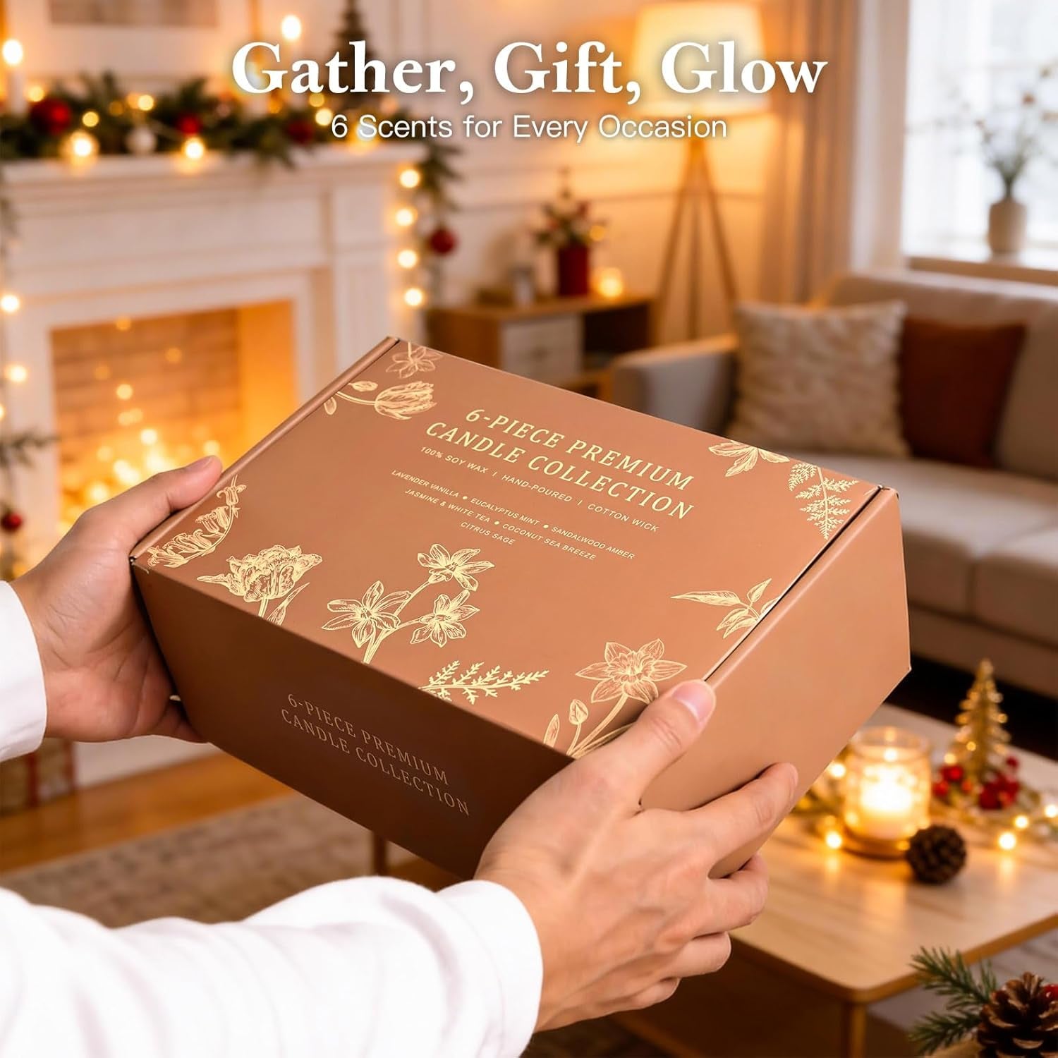 6-Pack Soy Candle Gift Set – 300 Hours of Relaxing Aromatherapy