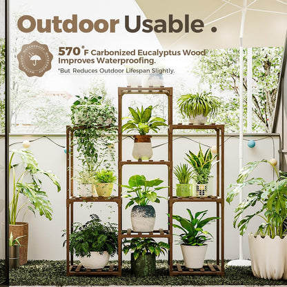 4-Tier Wood Plant Stand – Showcase Your Greenery in Style