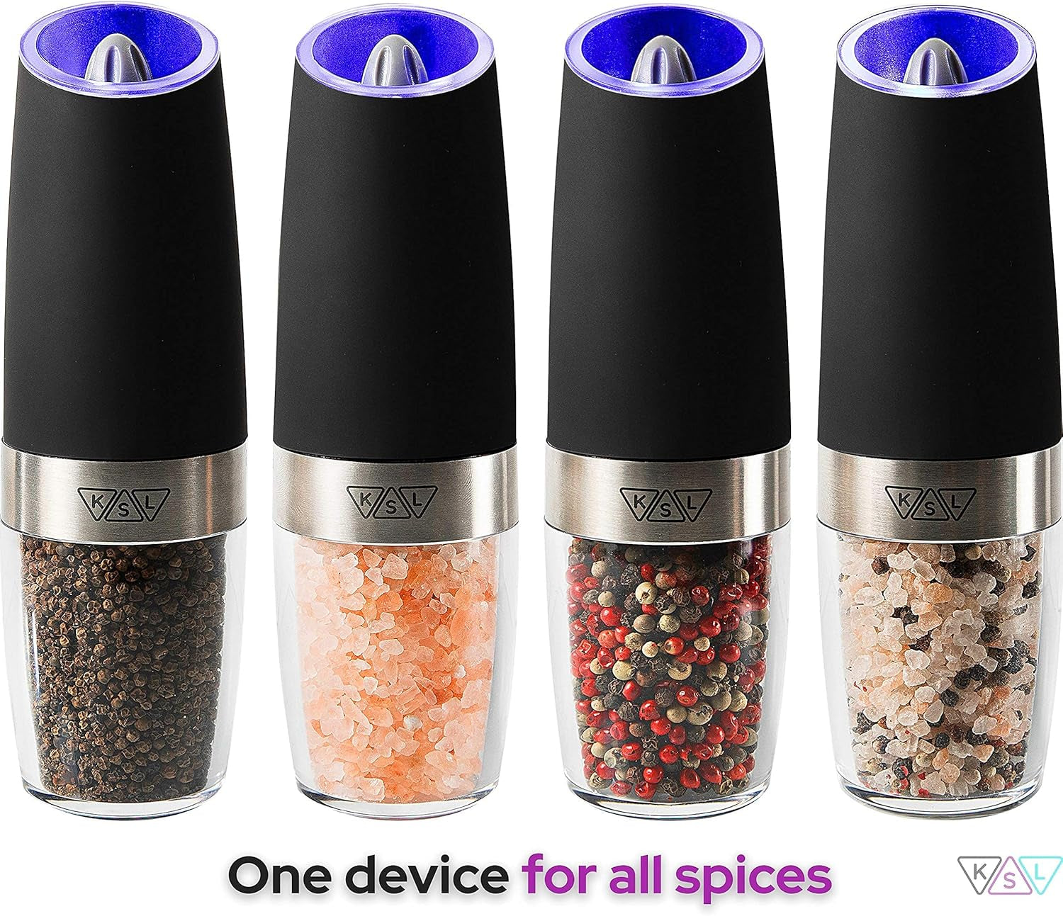 KSL Gravity Electric Salt & Pepper Grinder Set – Effortless Seasoning at Your Fingertips